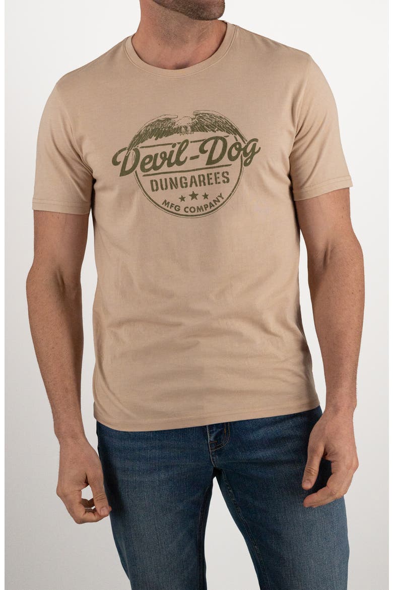 Cotton Blend Graphic T-Shirt, Main, color, HEATHER TAN
