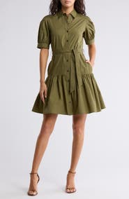 Derek Lam 10 Crosby Luma Cotton A-Line Shirtdress