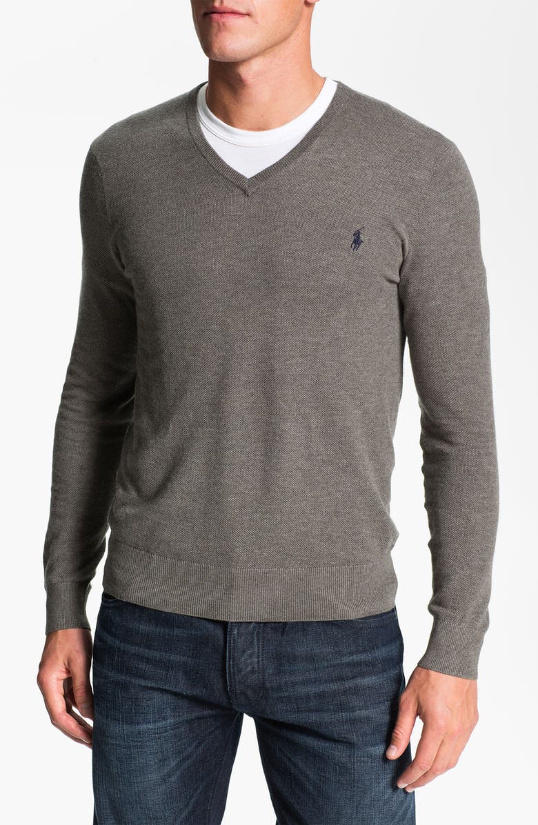 Polo Ralph Lauren V-Neck Cotton & Cashmere Classic Fit Sweater, Main, color, 