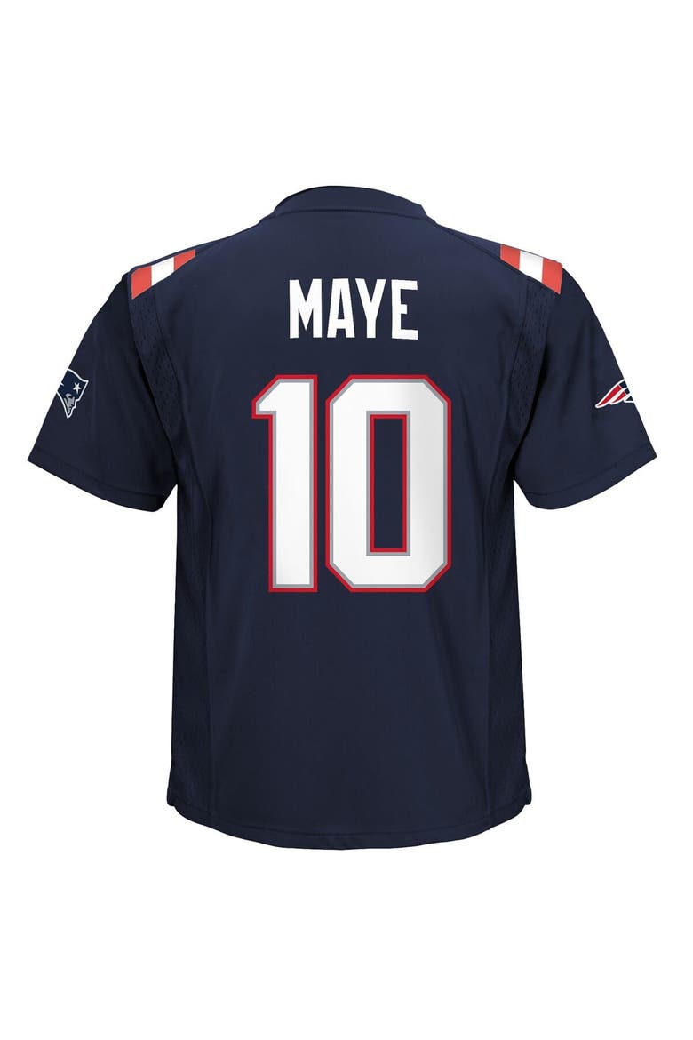 Preschool Nike Drake Maye Navy New England Patriots Player Game Jersey, Alternate, color, Navy