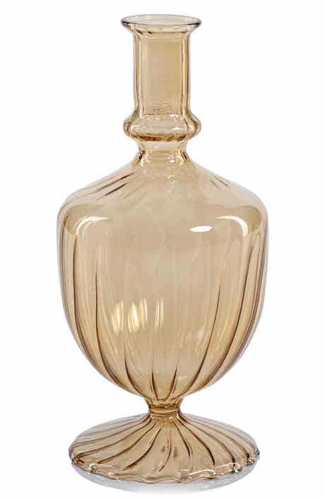 Zodax Vellum Set of 2 Spiral Decorative Glass Vases