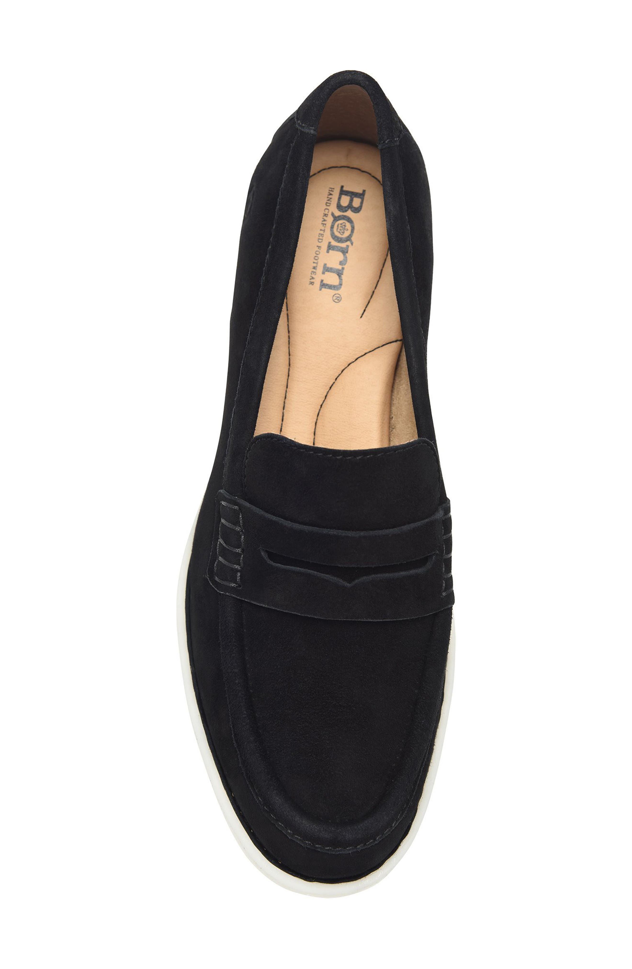 Børn Bree Penny Loafer, Alternate, color, Black Suede