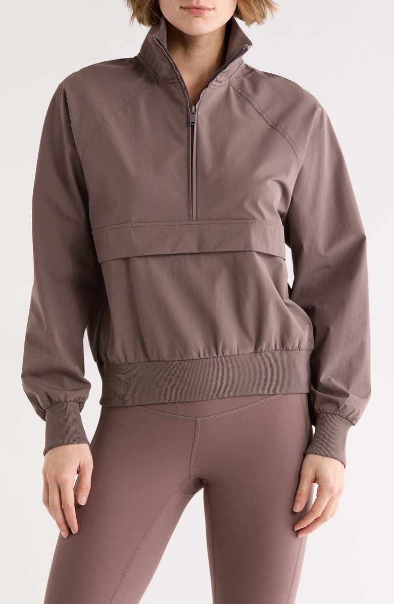 Z by Zella Perfect Day Half Zip Pullover, Main, color, Grey Plum