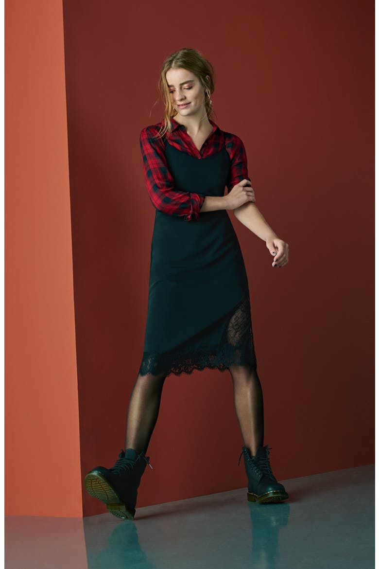 Plaid Tunic Shirt, Alternate, color, GREY CLOUDBURST CAMP PLAID