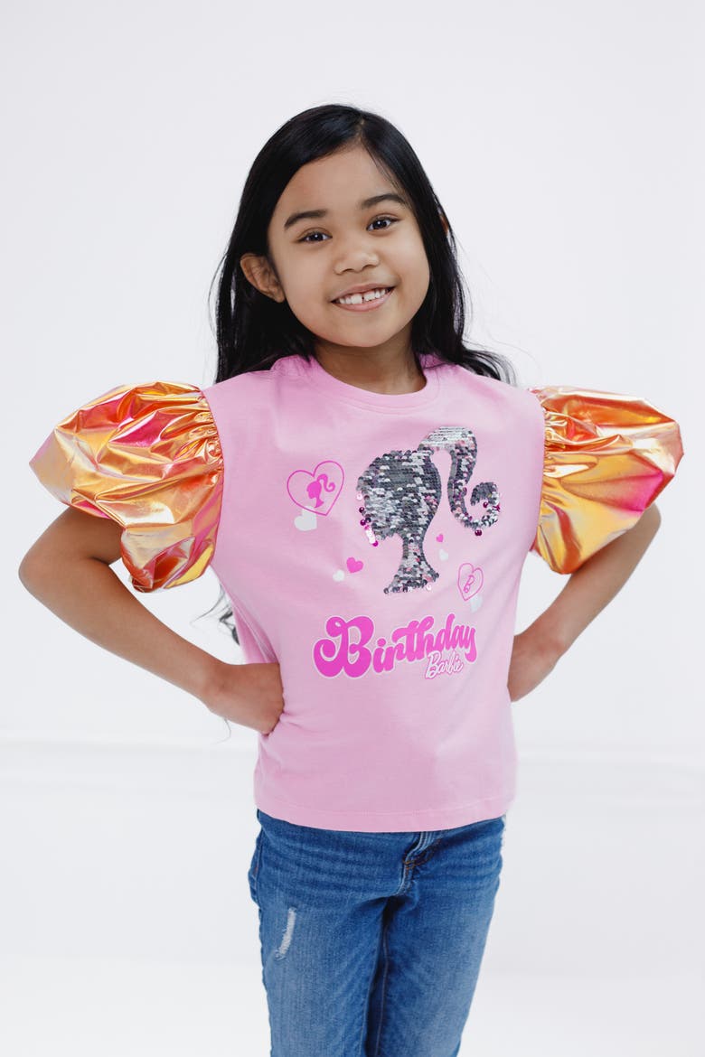 Short Sleeve T-Shirt, Alternate, color, Pink Sequin Heart