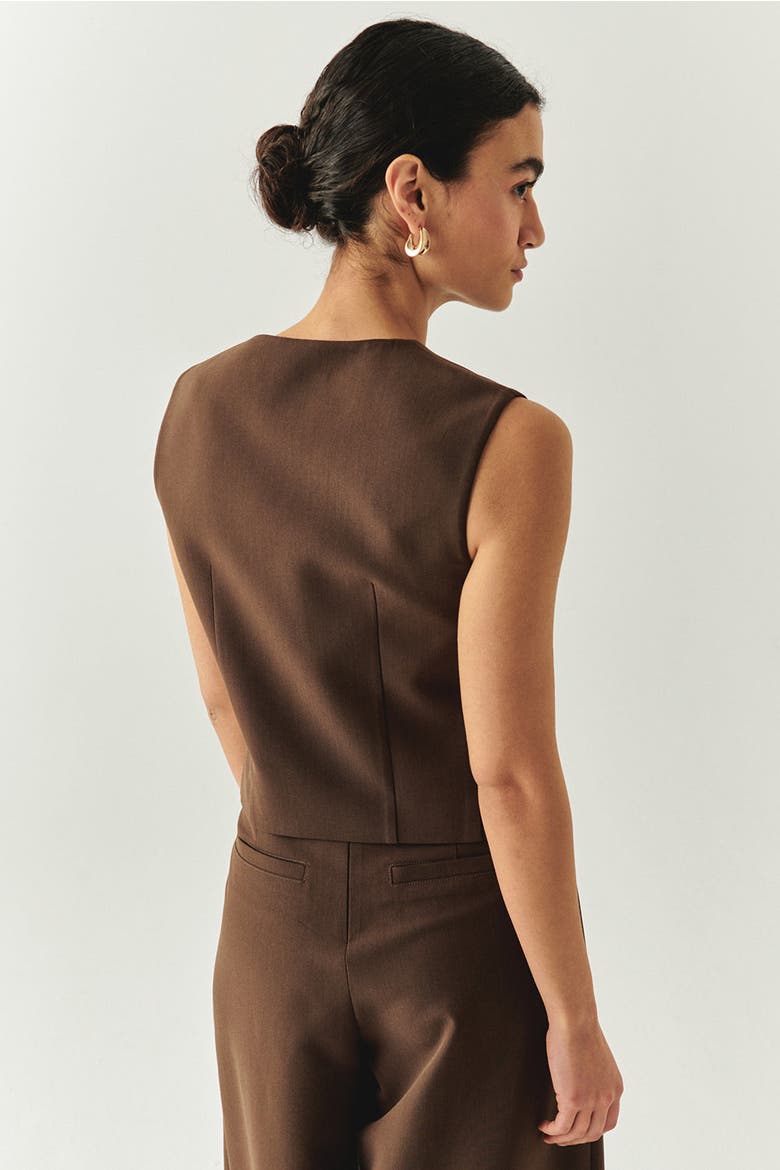 Elowyn Sleeveless Vest, Alternate, color, BROWN