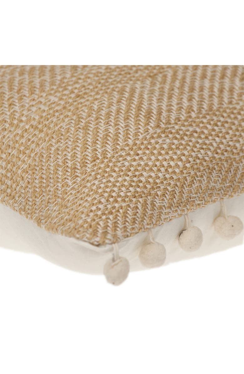 PARKLAND COLLECTION Pom Pom Trim Square Accent Pillow, Alternate, color, 