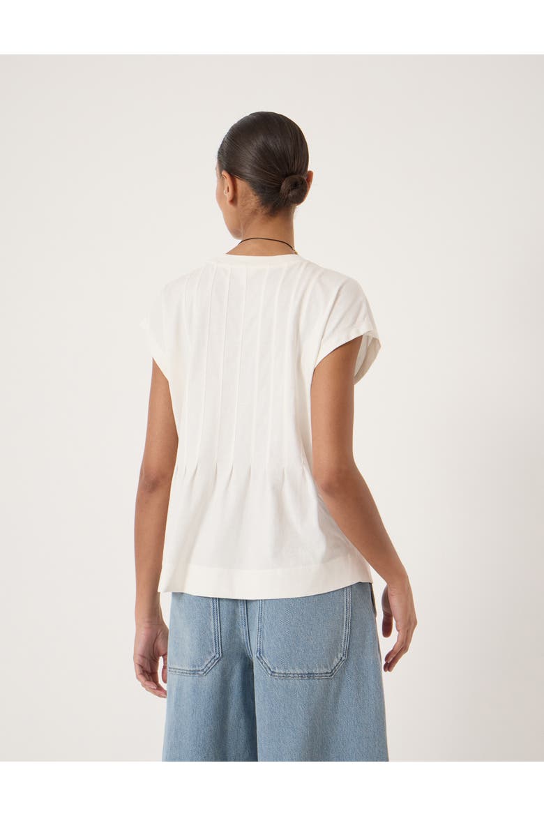 Ellery Pleat Release T-Shirt, Alternate, color, Ecru White
