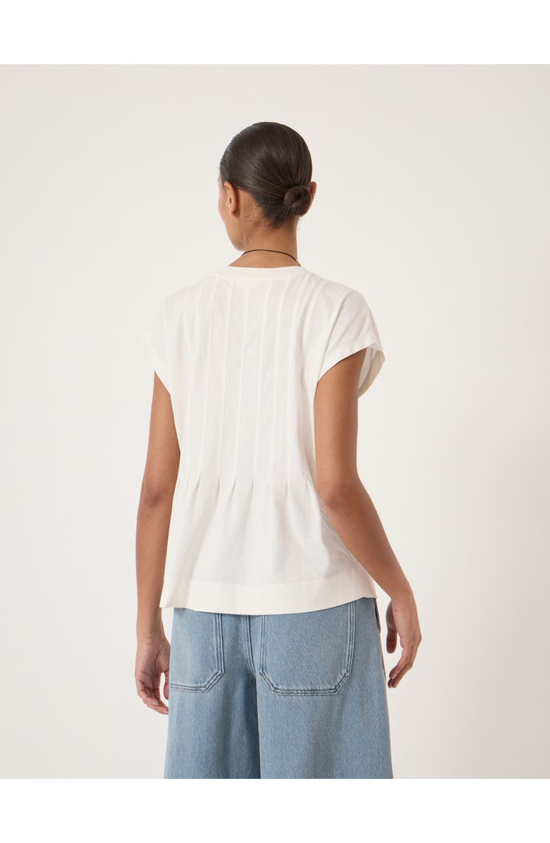 Hush Ellery Pleat Release T-Shirt, Alternate, color, Ecru White