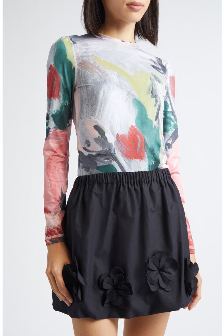 Floral Print Jersey Top, Alternate, color, MY GARDEN