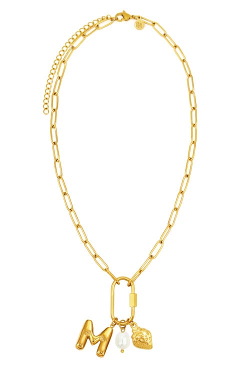 Carabiner Initial Necklace