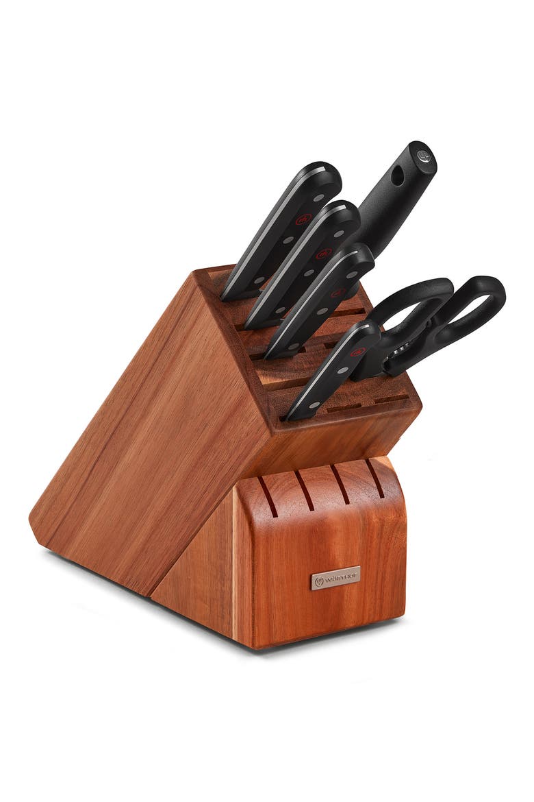 Gourmet 7-Piece Knife Block Set, Alternate, color, BLACK