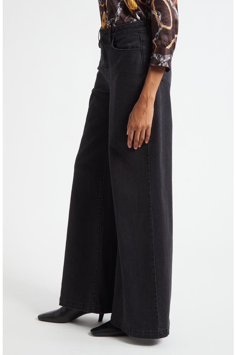 Quincy High Waist Wide Leg Jeans, Alternate, color, WASHED BLACK