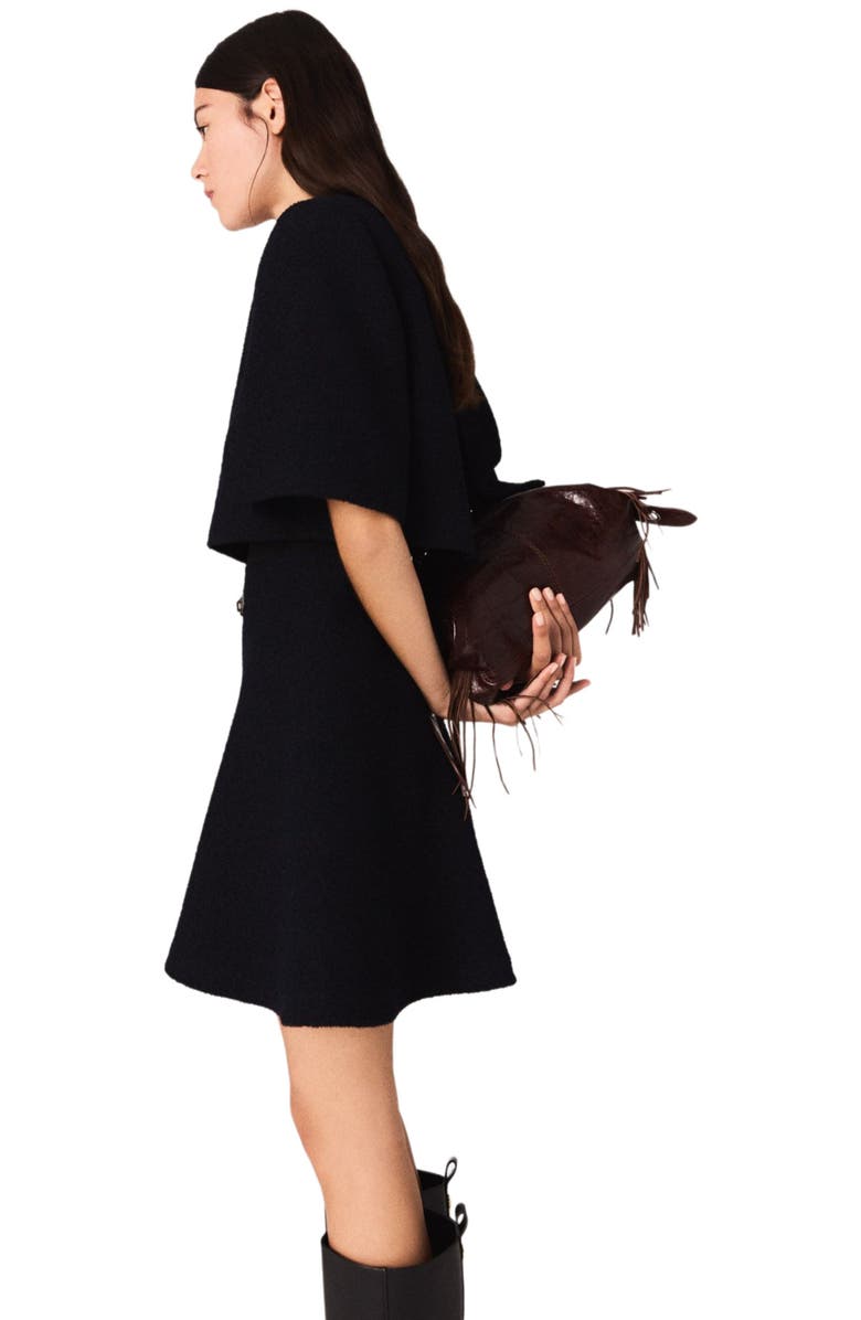 maje 2-in-1 tweed-effect dress, Alternate, color, Navy