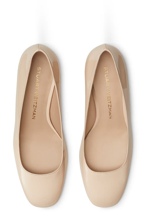 Stuart Weitzman Maeve Block Heel Pump In Barely Beige