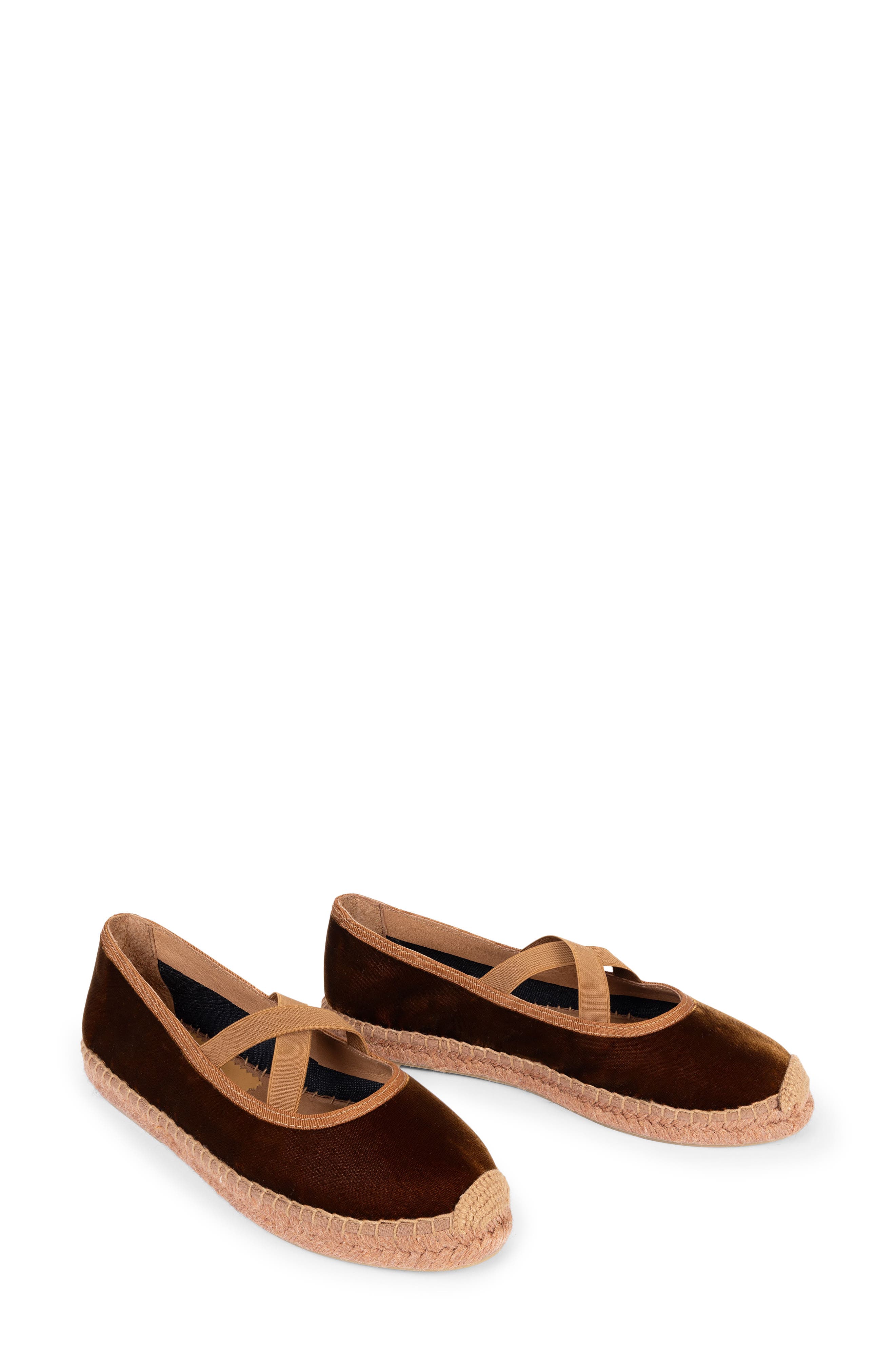 Chico Velvet Espadrille Flat, Alternate, color, TAN