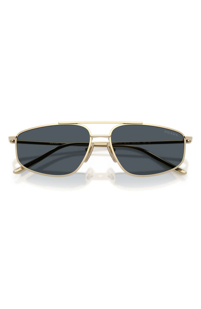 Prada 58mm Pillow Sunglasses, Alternate, color, Pale Gold / Dark Grey
