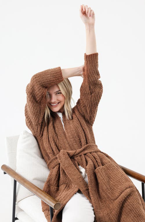 Sunday Citizen Snug Rib Cardigan Robe In Brown