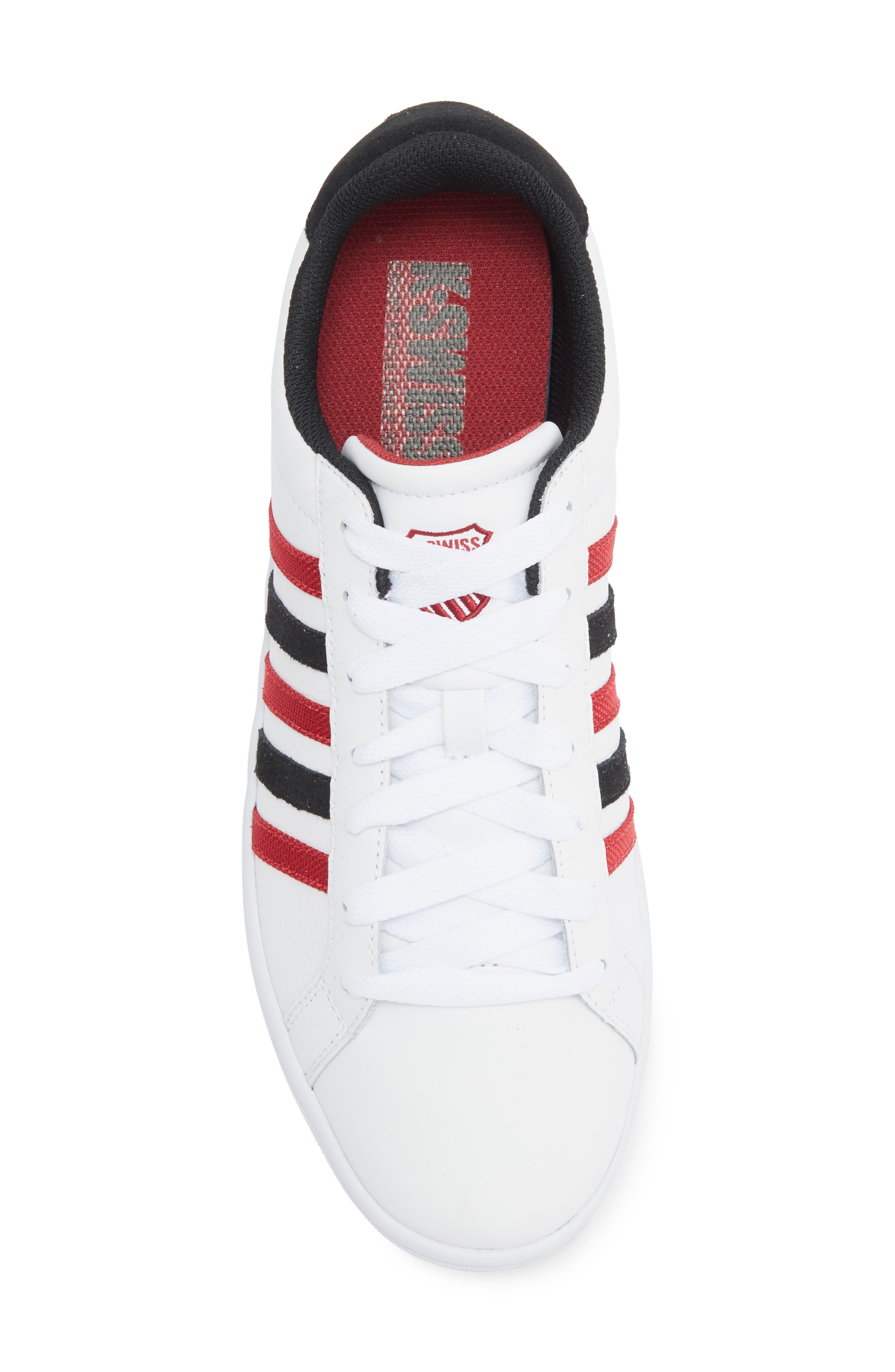 K-Swiss Court Tiebreak Sneaker, Alternate, color, White/ Jester Red/ Blk