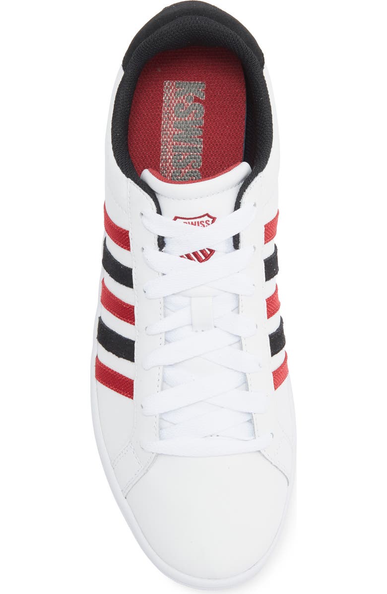 K-Swiss Court Tiebreak Sneaker, Alternate, color, White/ Jester Red/ Blk