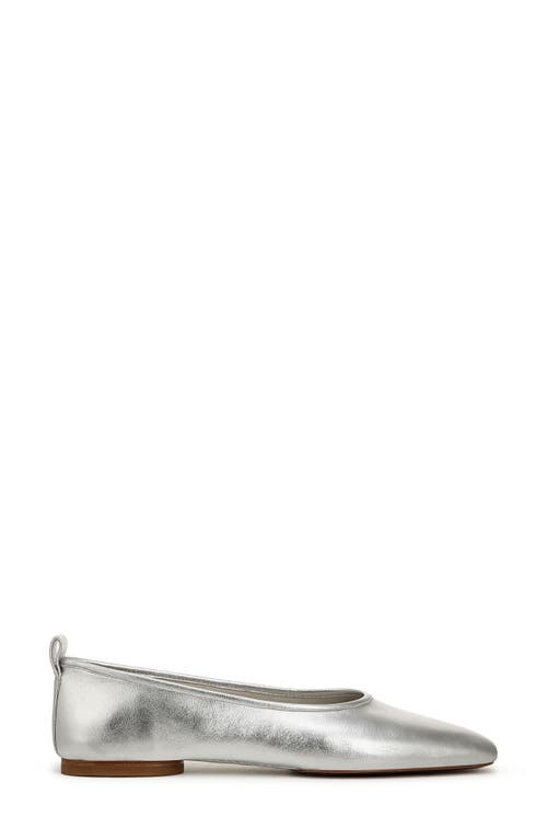 Vince Vivian Metallic Ballerina Flats In Silver