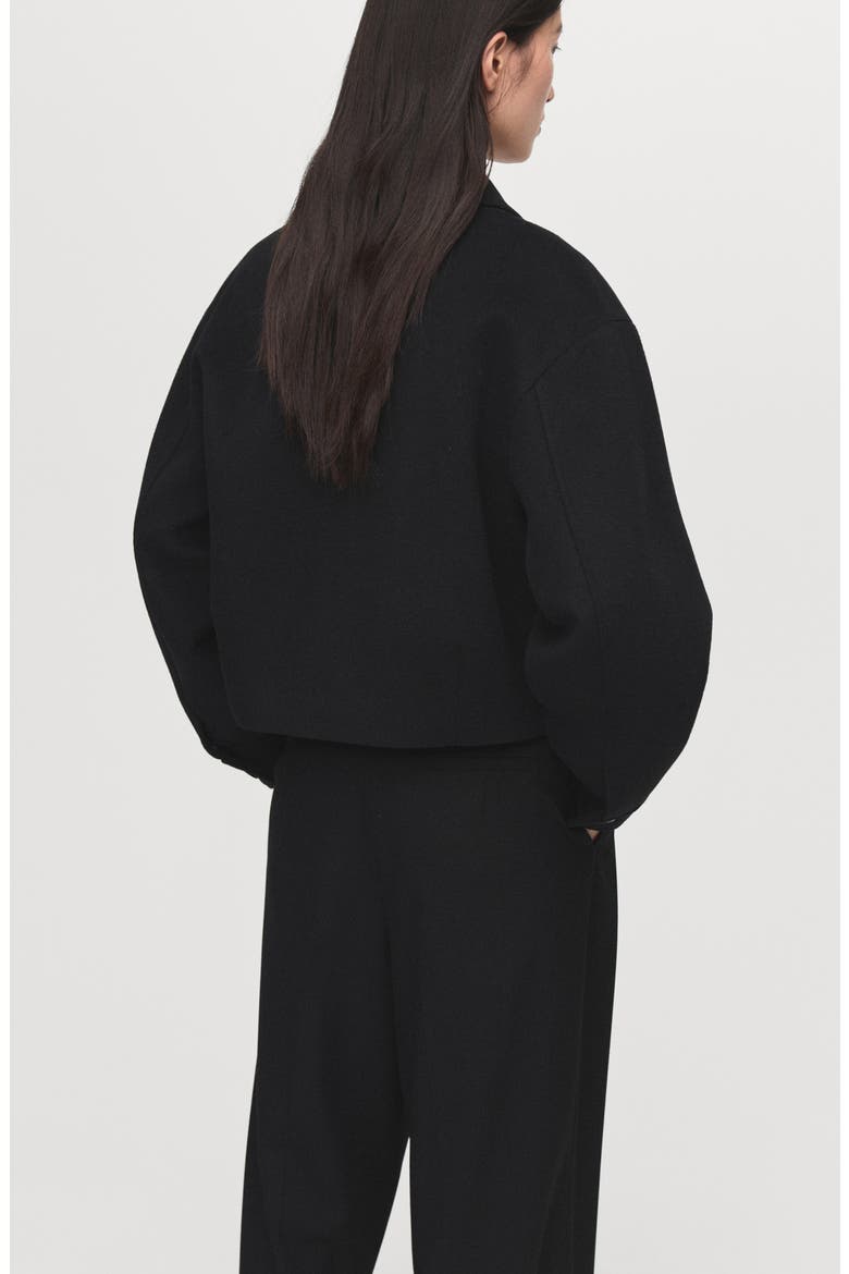Wool Blend Crop Jacket, Alternate, color, BLACK