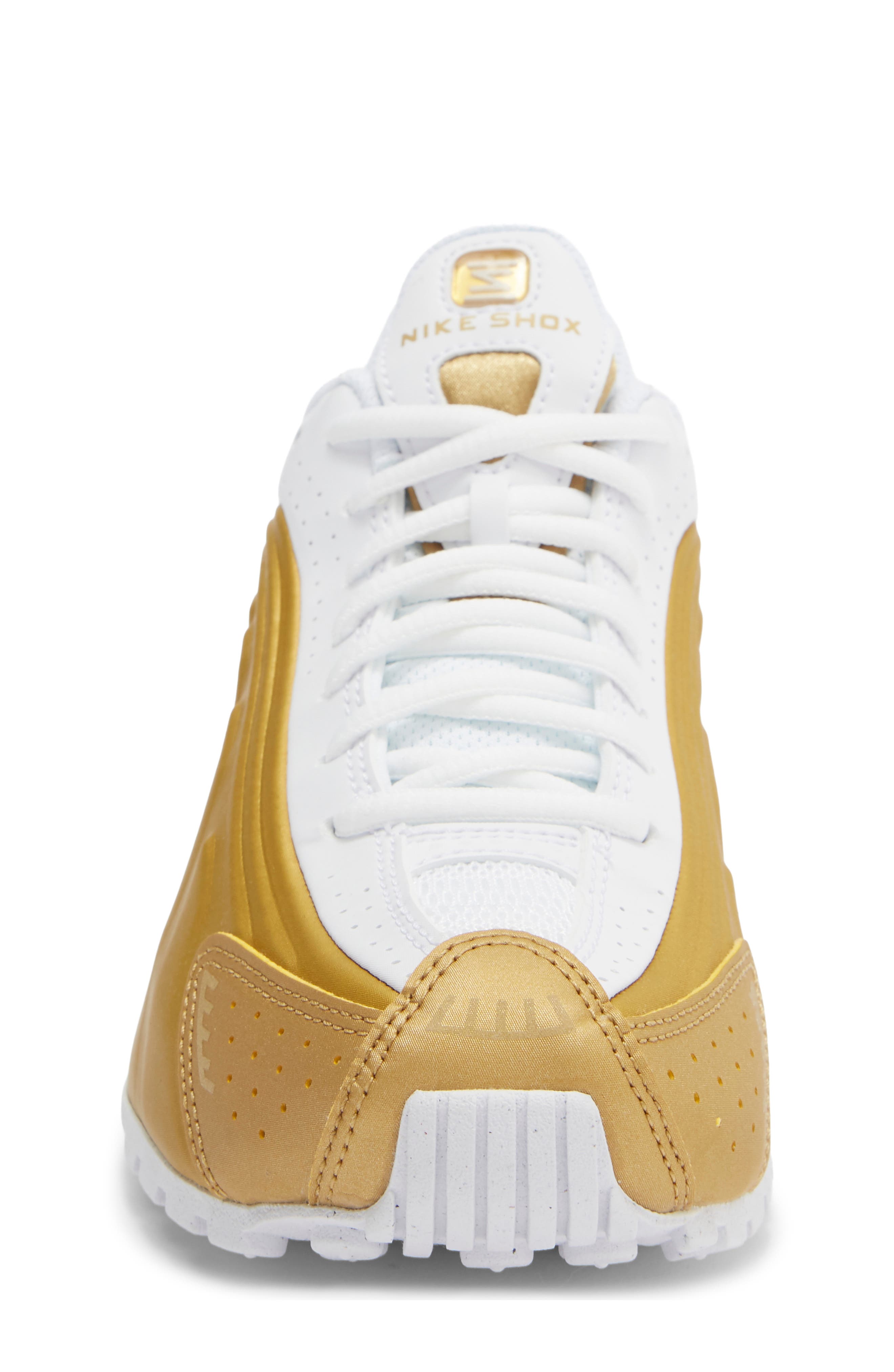 Shox R4 Sneaker, Alternate, color, 700 M GOLD/M GOLD