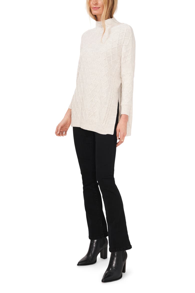 Cable Knit Sweater, Alternate, color, ANTIQUE WHITE