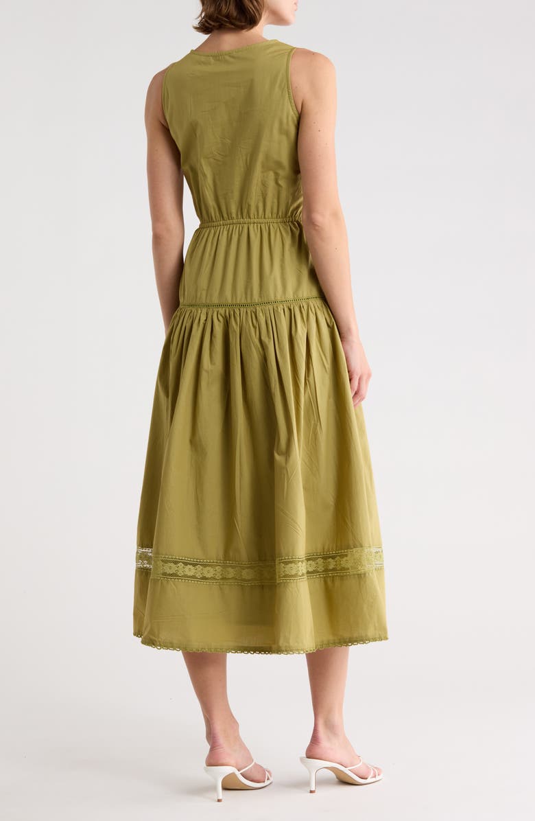 Maisie Cotton Poplin Midi Dress, Alternate, color, Olive