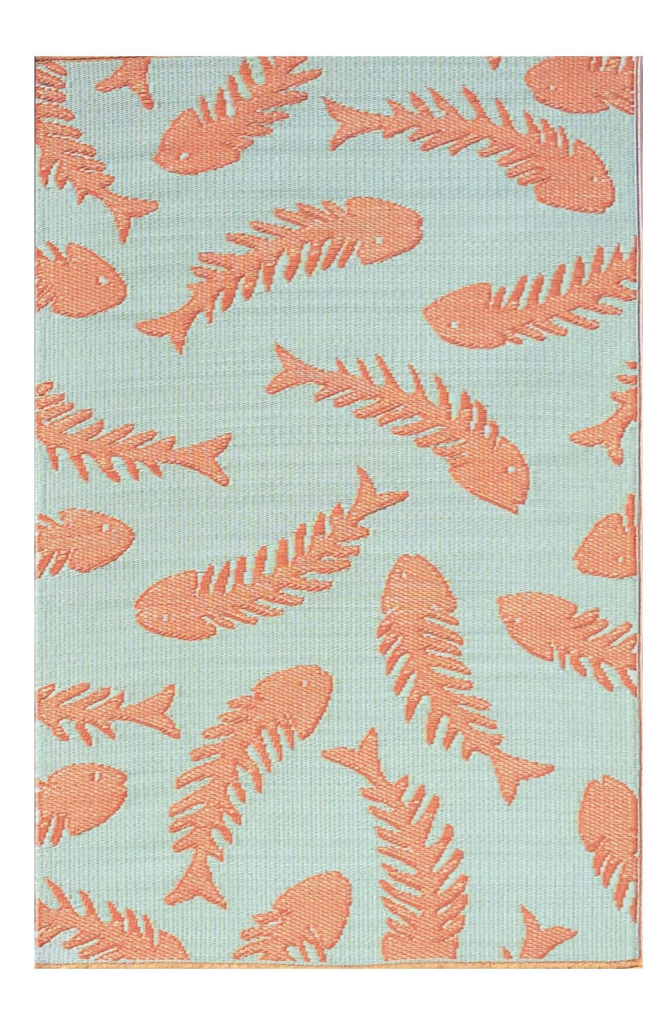 selected aqua and salmon orange