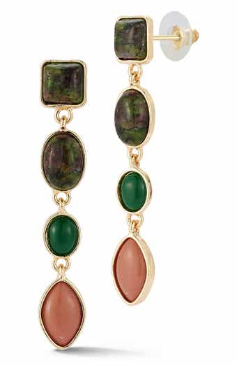 Resin Cabochon Drop Earrings