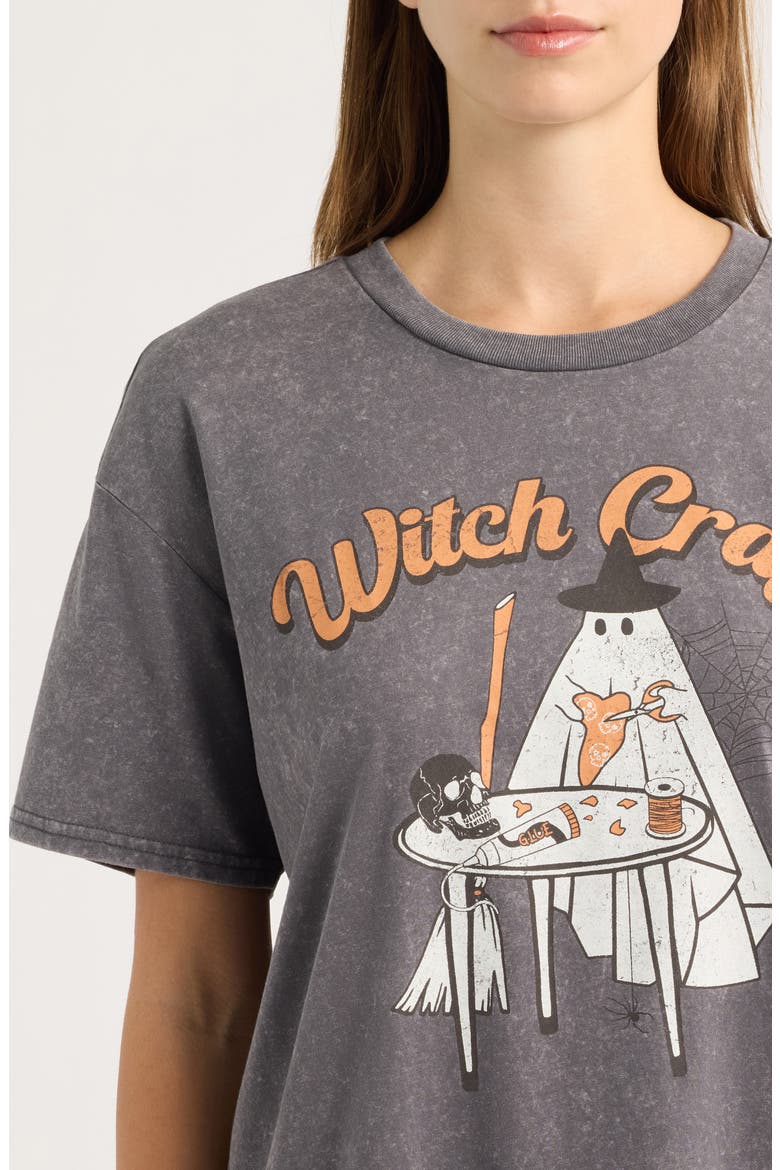 Witch Crafts Ghost Graphic T-Shirt, Alternate, color, BLACKENED PEARL