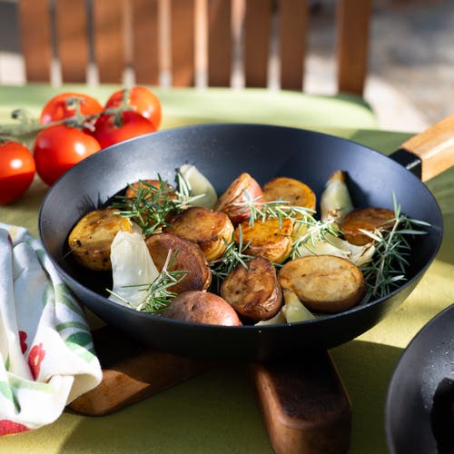 Alva Forest 4-piece Carbon Steel Frying Pan Cookware Set In Black
