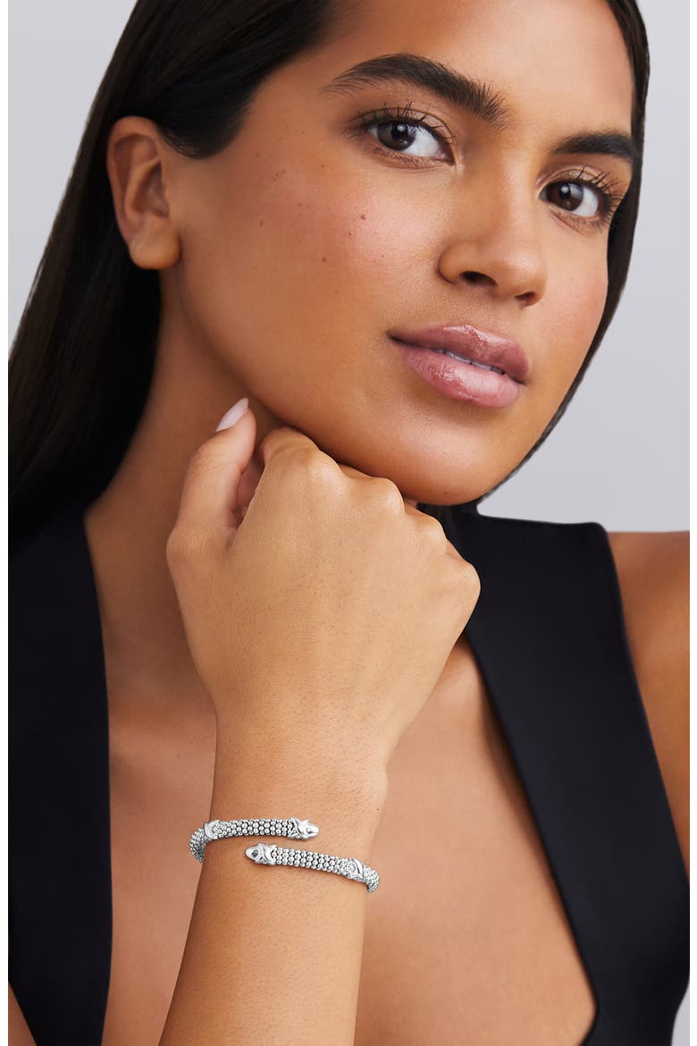 Embrace Caviar Versa Bypass Bracelet, Alternate, color, SILVER