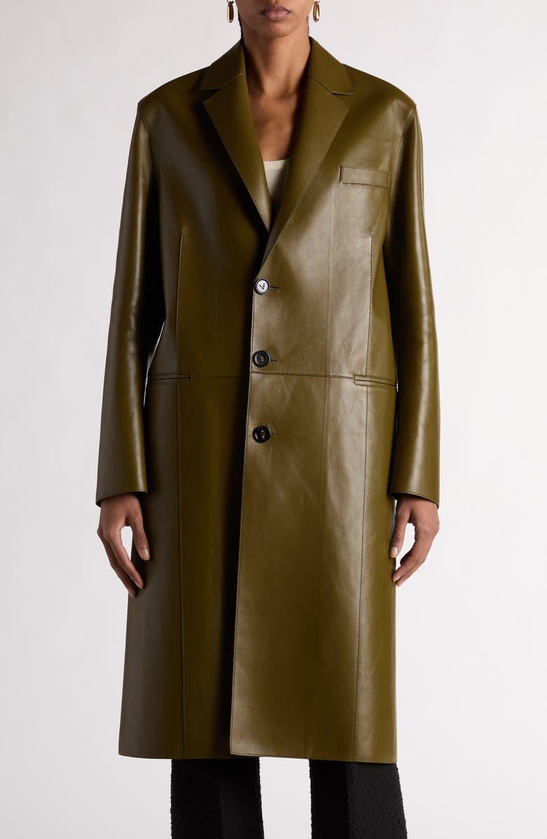 Bottega Veneta Bonded Leather Coat, Main, color, 