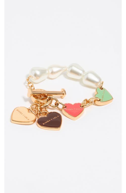Bimba Y Lola Chain Heart Logos Bracelet In Gold