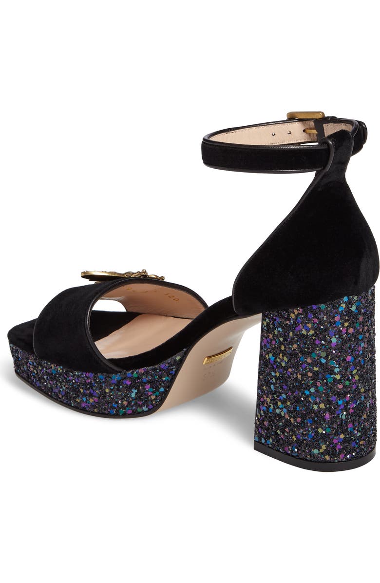 Gucci Soko Glitter Bee Platform Sandal, Alternate, color,