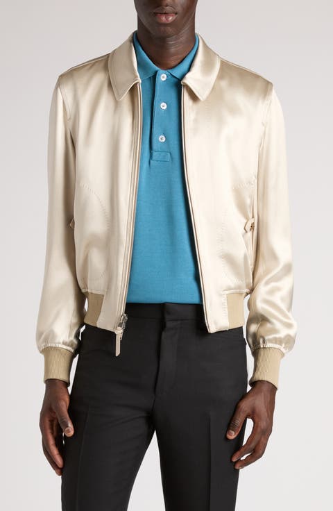Satin & Crepe Reversible Blouson Jacket