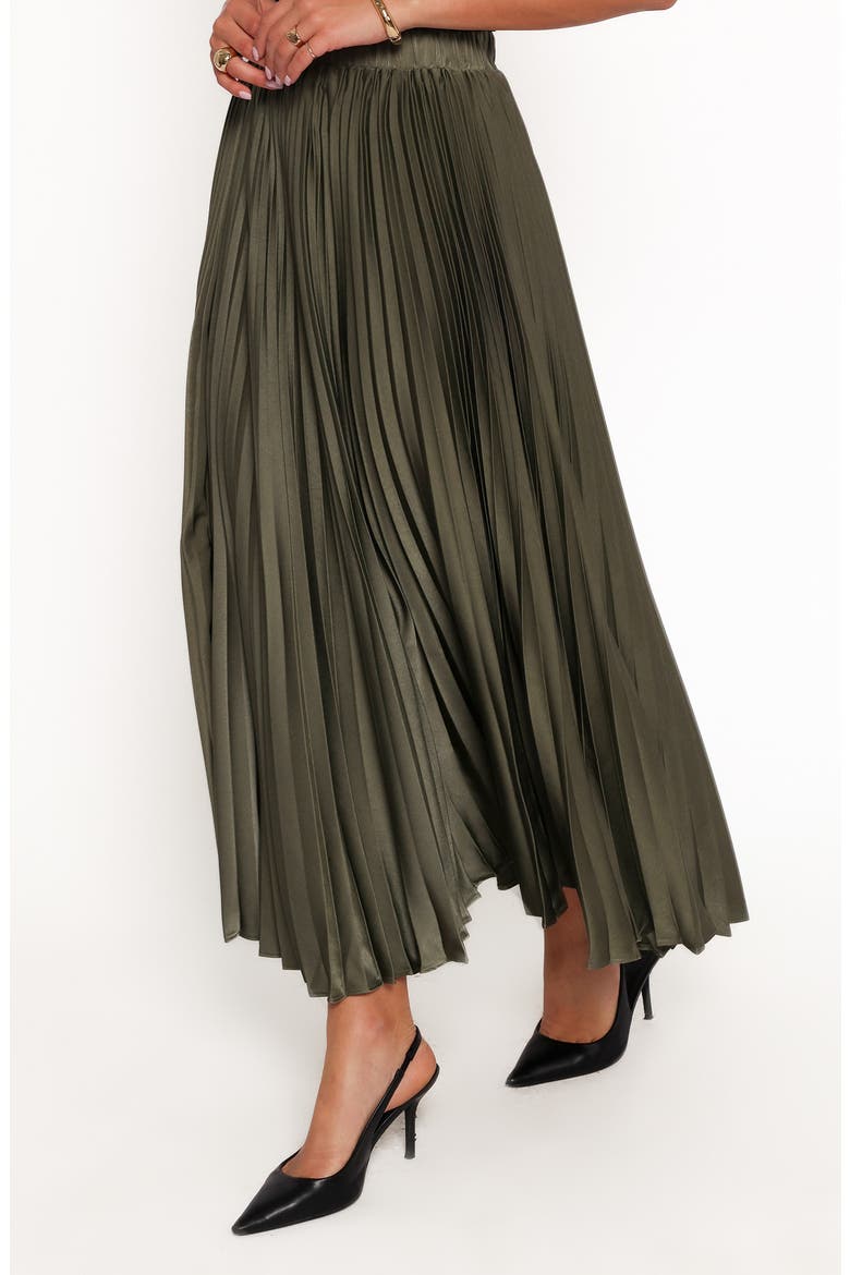Polina Pleated Maxi Skirt, Alternate, color, OLIVE