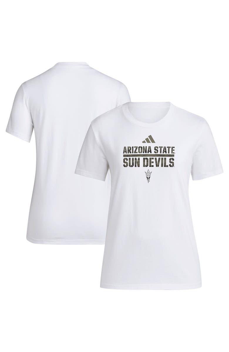 adidas Women's adidas White Arizona State Sun Devils AEROREADY Military Appreciation Pregame T-Shirt, Alternate, color, White