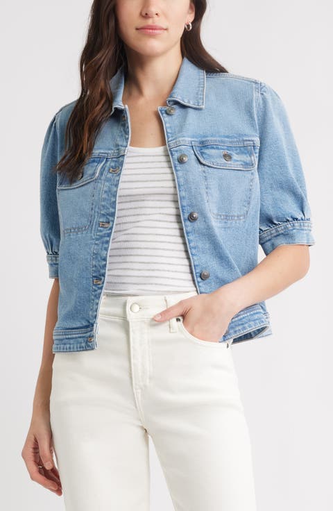 Elbow Sleeve Denim Jacket