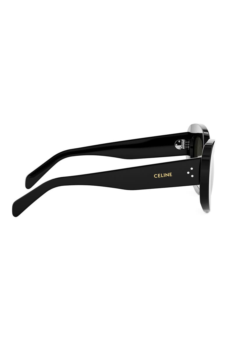 Bold 3 Dots 52mm Cat Eye Sunglasses, Alternate, color, SHINY BLACK / SMOKE