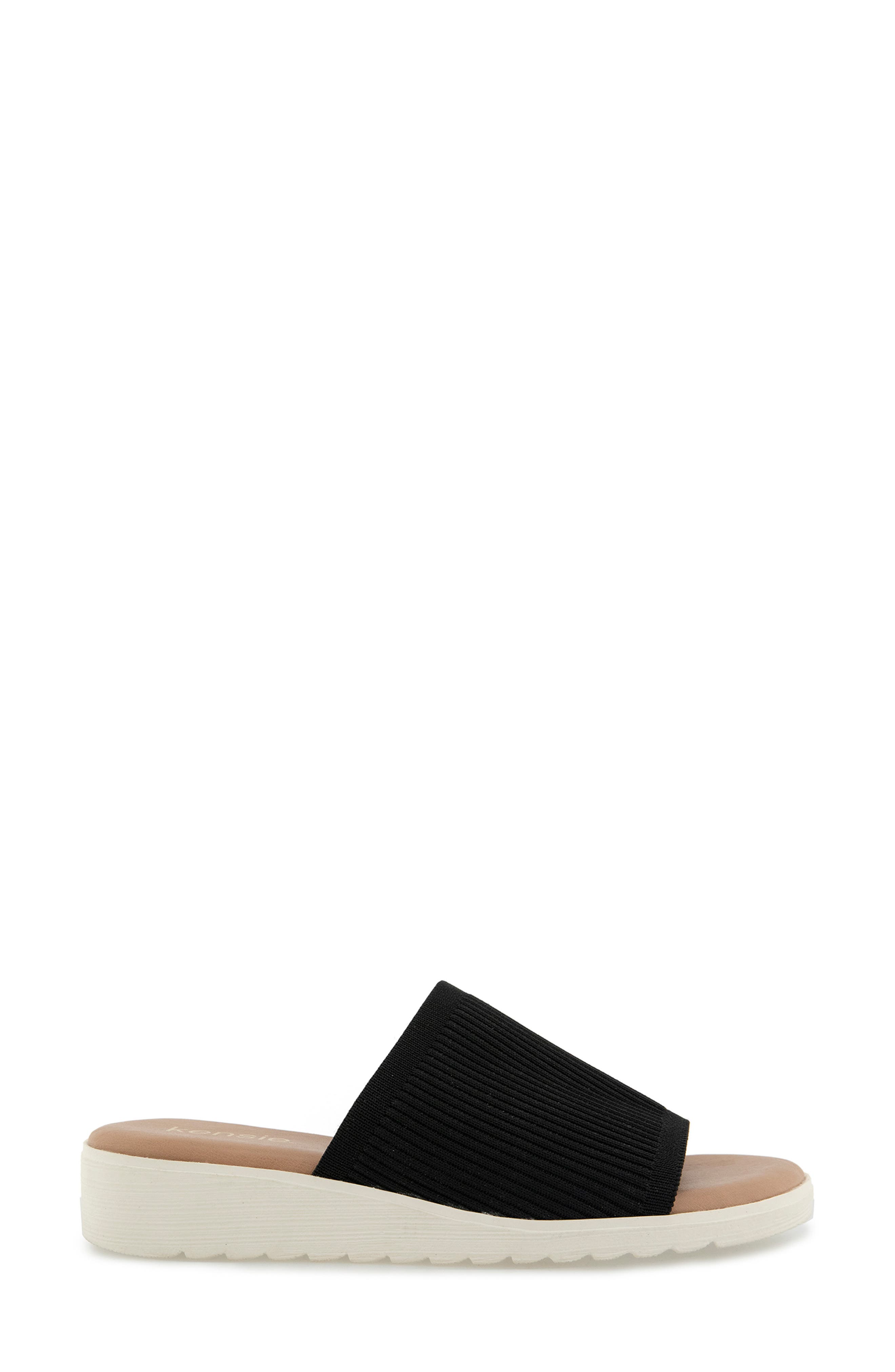 Kensie Ellie Wedge Slide Sandal, Alternate, color, Black