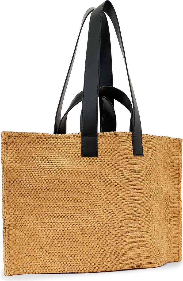 AllSaints Lutece Paper Straw Tote, Alternate, color, Biscuit Brown