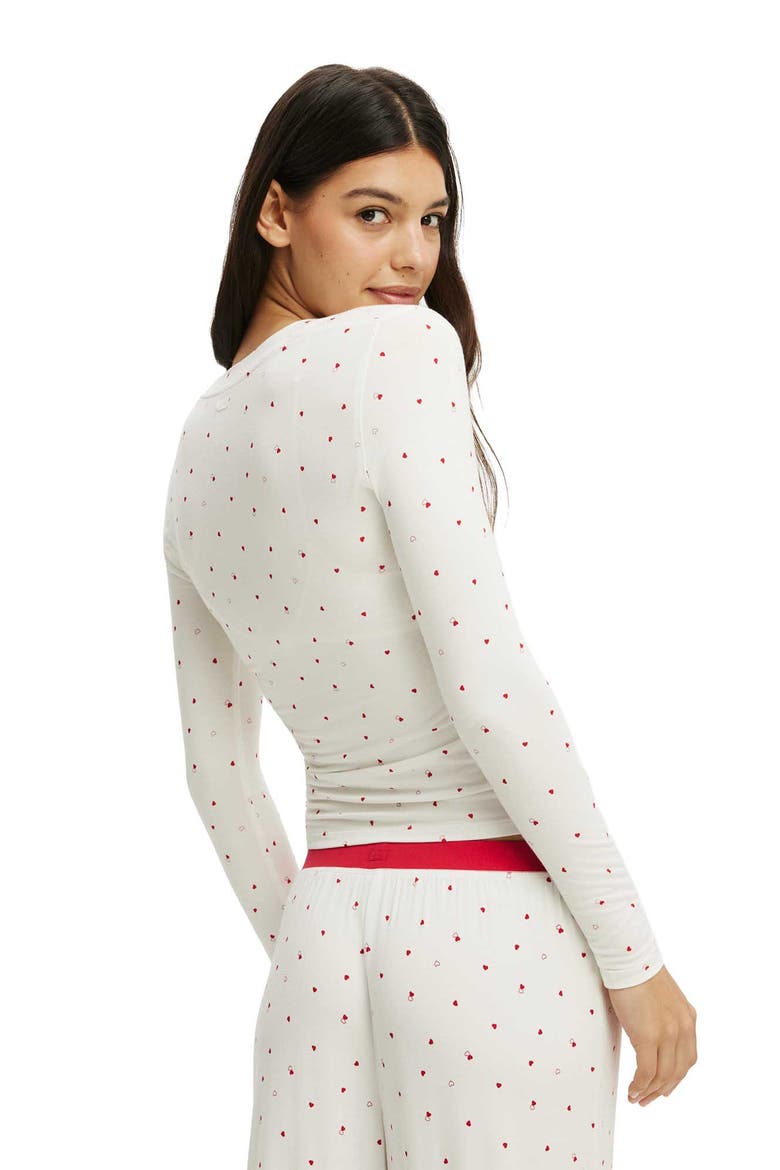 Women's Airy Soft Lounge Henley, Alternate, color, Smooth Mya Heart Coconut