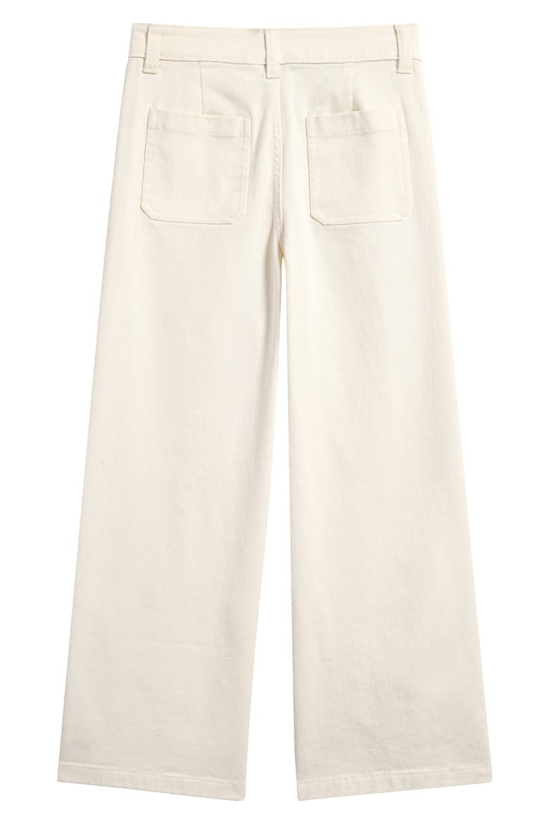 Kids' Stretch Twill Crop Wide Leg Pants, Alternate, color, IVORY EGRET