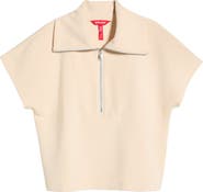 SPANX® Rib Short Sleeve Half Zip Pullover