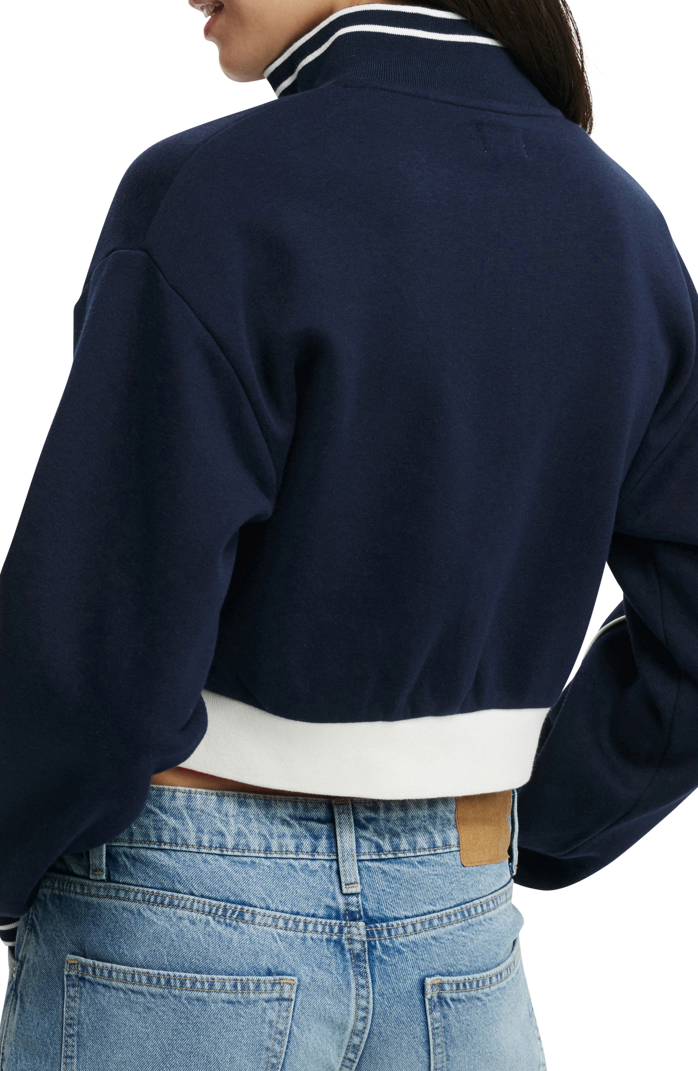 Embroidered Crop Full Zip Jacket - image 2