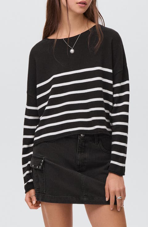 Stripe Cotton Blend Sweater