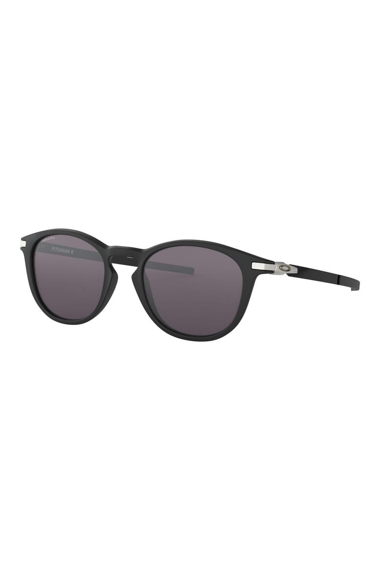 Prizm™ Pitchman™ 50mm Small Round Sunglasses, Alternate, color, BLACK